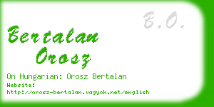 bertalan orosz business card